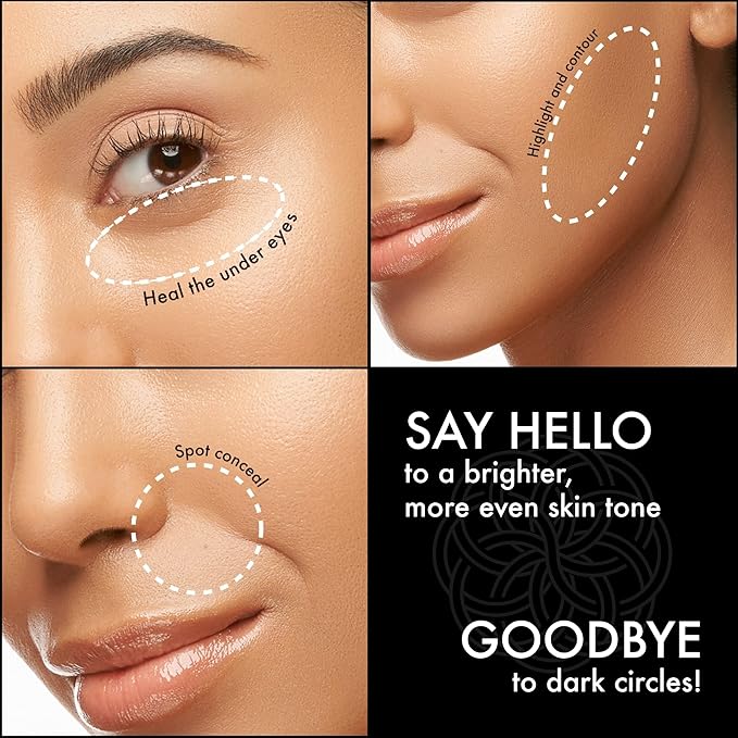 YENSA Skin On Skin BB + CC Full Coverage Concealer - Color Correcting Serum Concealer - Creaseless & Brightening Formula with Hyaluronic Acid & Superfood Complex - Light Medium (0.34 Fl oz)
