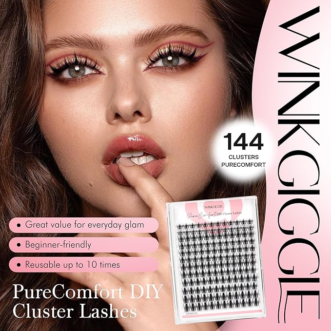 Manga Lash Clusters Wispy Eyelash Clusters with spikes, 144pcs D Curled Natural Volume Lash Extensions with Soft Ultra-thin Band, 10-16mm (F03)