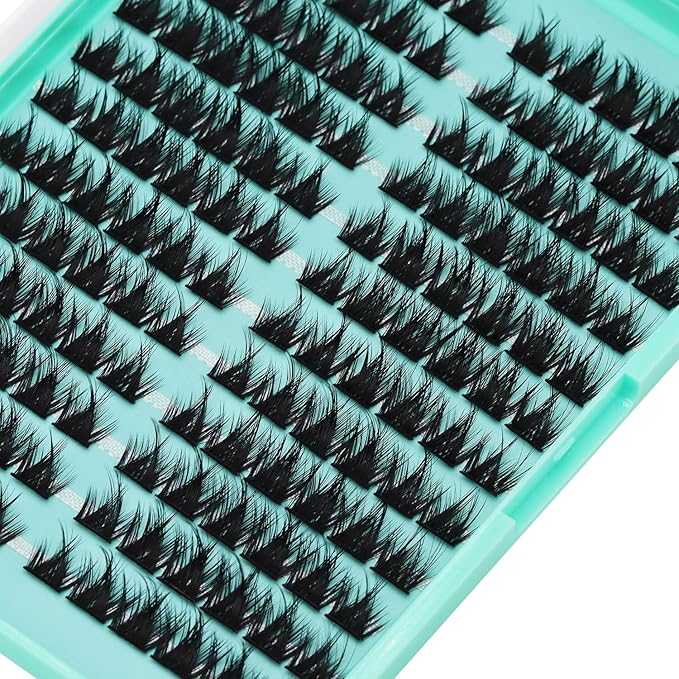 Bodermincer Lash Clusters D Curl Black/Brown/Colored Lashes 10-12-14/12-14-16/16-18-20mm Mixed Lash Clusters Kit For Beginner (Y09# 14-16-18mm Mixed)