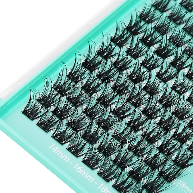 Bodermincer Lash Clusters D Curl Black/Brown/Colored Lashes 10-12-14/12-14-16/16-18-20mm Mixed Lash Clusters Kit For Beginner (Y07# 14-16-18mm Mixed)