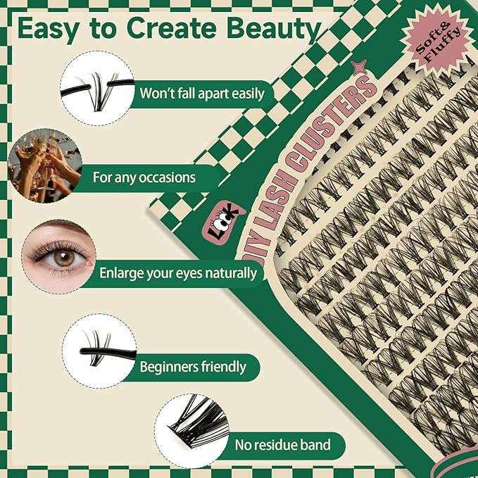 DIY Lash Extension Kit 280pcs Individual Lashes D Curl Eyelash Extension Kit KEYYOU 30D 9-18Mix Lash Clusters with Lash Bond and Seal and Lash Applicator for DIY at Home(KIT-30D-0.07D-9-18Mix)