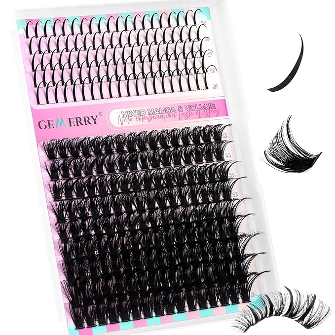 Lash Clusters with Spikes 80D Long 12-21mm Cluster Eyelash Extensions DIY Wispy Natural Lash Clusters Spiky Individual Lashes Eyelashes Mink by GEMERRY