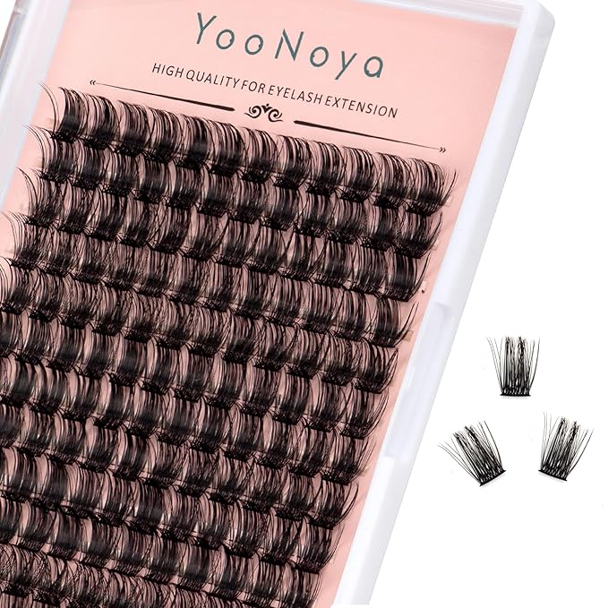 Lash Clusters 144 PCS 14mm Individual Lashes Eyelash Clusters D Curl Thick Cluster Eyelash Extensions Natural Wispy Cluster Lashes Reusable Volume Lash Clusters Lasting Lash(QD-14mm)