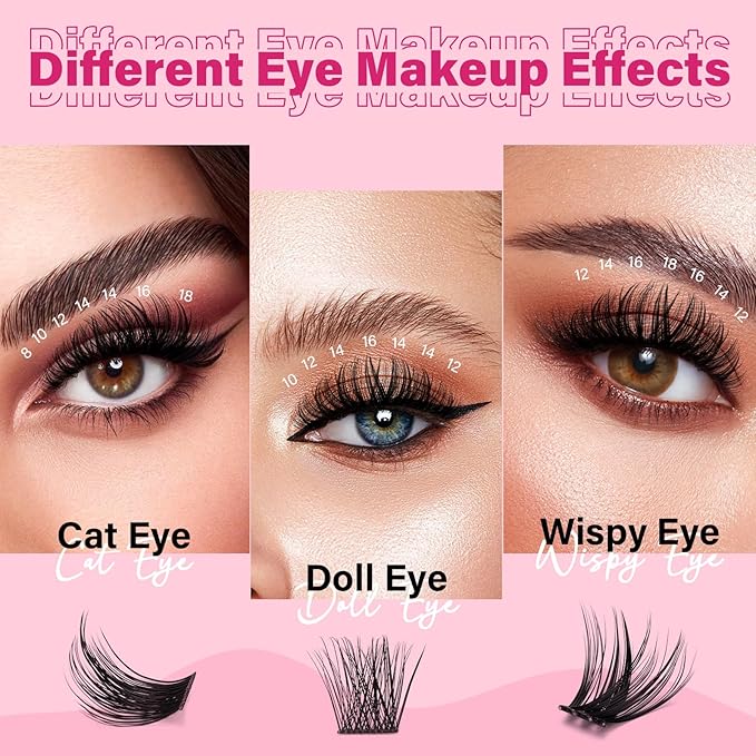 Lash Clusters,168 Pcs Eyelash Clusters 8-16 Mixed Cluster Eyelash Extensions 2 Styles Mixed Lash Extension Super Thin Band And Reusable Soft & Comfortable (Adore+First Glance,D-8-16mix)