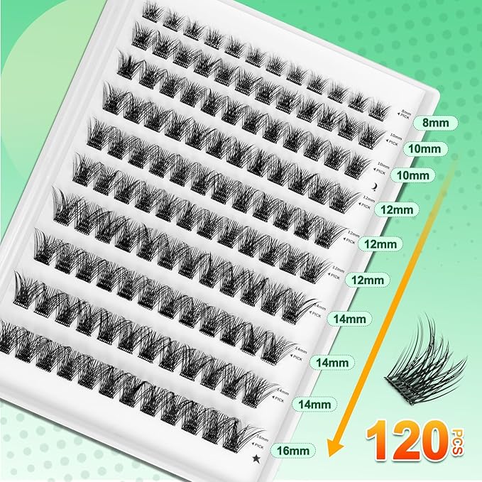 Self Adhesive Lash Clusters,Individual Eyelashes 240PCS No Glue Needed,8-16mm Fluffy Wispy Cluster Lashes Extensions,DIY Lash Extension Kit for Natural Volume Look with TWEEZERS