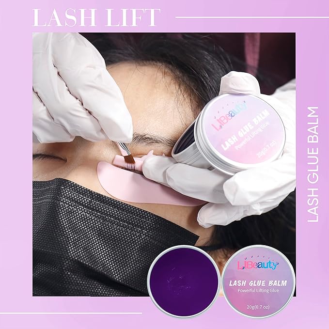 Libeauty Lash Glue Balm Lash Lift Adhesive 0.71Oz/20G Strong Sticky Fruit Flavor Eyelash & Eyebrow Perm Glue Balm for Long Lasting Individual Brow Lamination Gel