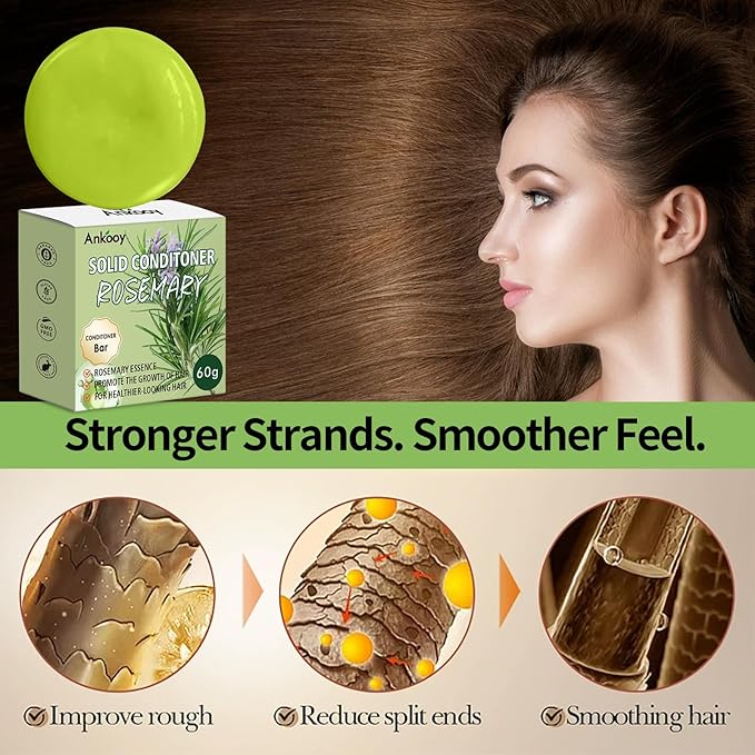 2 Pack Rosemary Oil Shampoo Bars and Conditioner Set,Bar Shampoo and Conditioner for Men and Women, Strengthens Hair, Thickens Strands, Controls Oil, Supports Scalp Health, Reduces Hair Loss