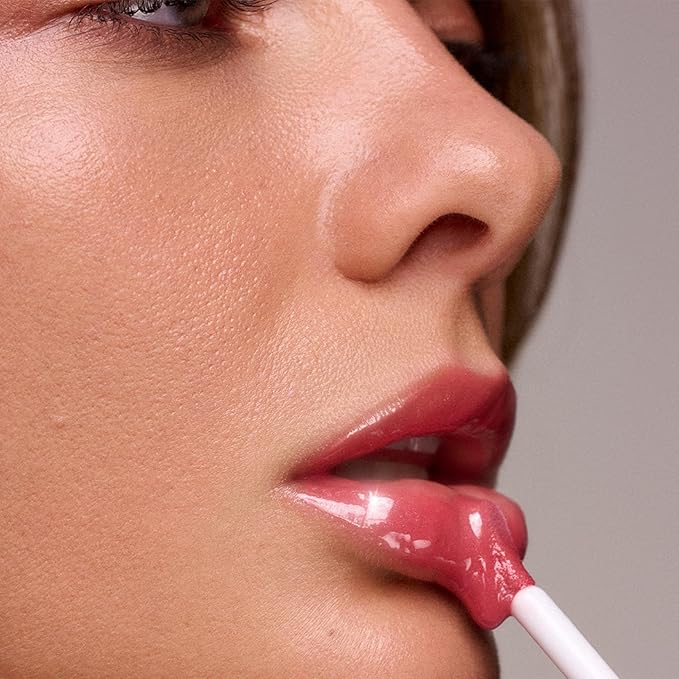 Ogee Beyond Clean Lip Gloss - Certified Organic Lip Gloss for Women - Effortlessly Plump, Hydrate & Add High-Shine Color, Poppy - Peachy Pink Shimmer