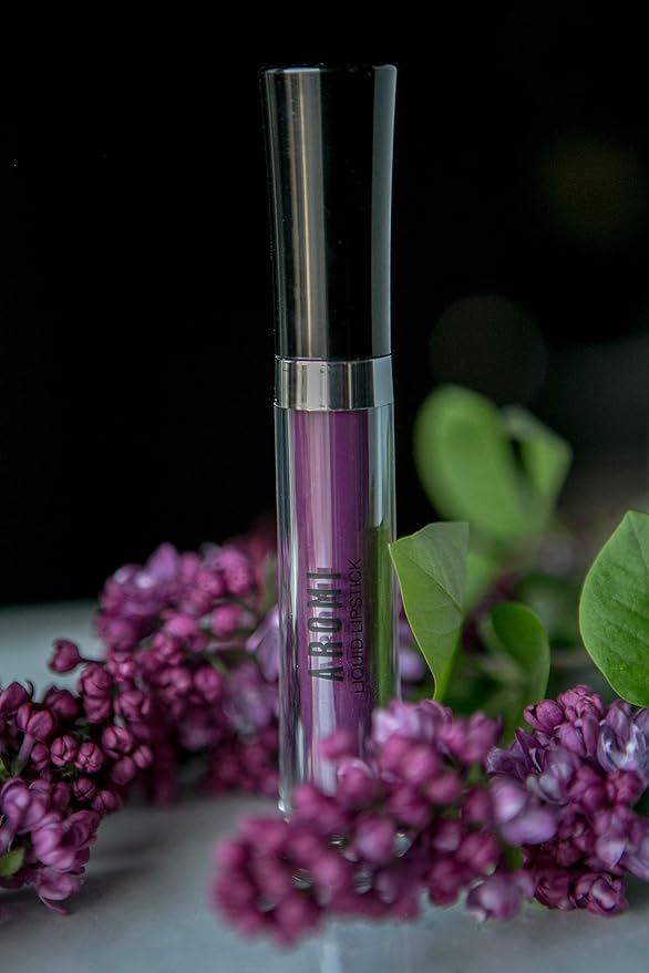Aromi Matte Liquid Lipstick | Violet Plum Lip Color for Women, Velvety Finish, Long-lasting, Vibrant Purple Shade, Vegan (Vamptastic Plum)