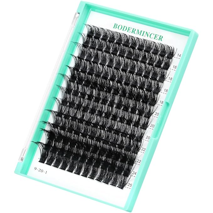 Bodermincer Lash Clusters D Curl Black/Brown/Colored Lashes 10-12-14/12-14-16/16-18-20mm Mixed Lash Clusters Kit For Beginner (M01# 14-25mm Mixed Kit)