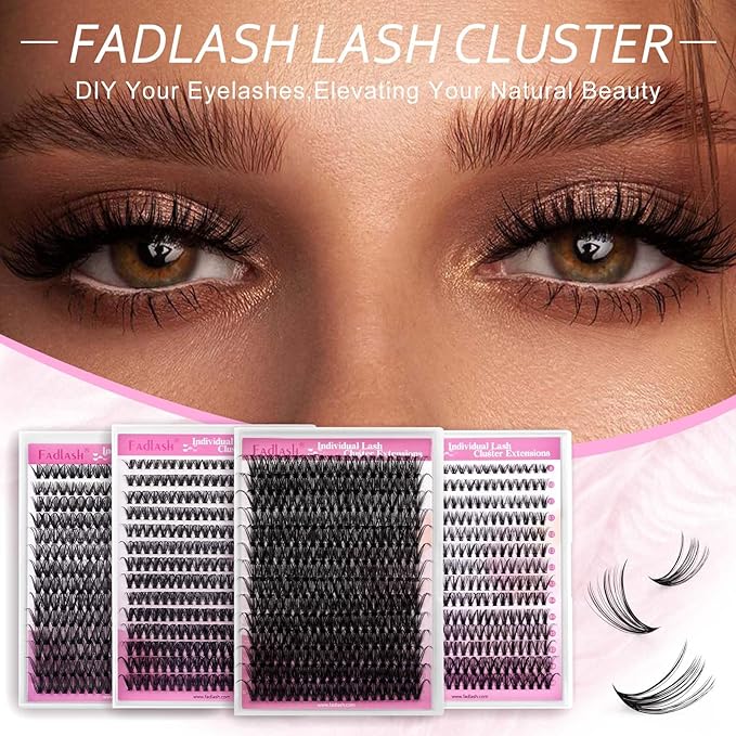 Cluster Lashes 40D D Curl Large Tray Individual Lashes DIY Eyelash Extension Supplies 0.07 Matte Black Lash Clusters Wispy Eyelash Clusters Resuale (40-0.07D, 16mm)