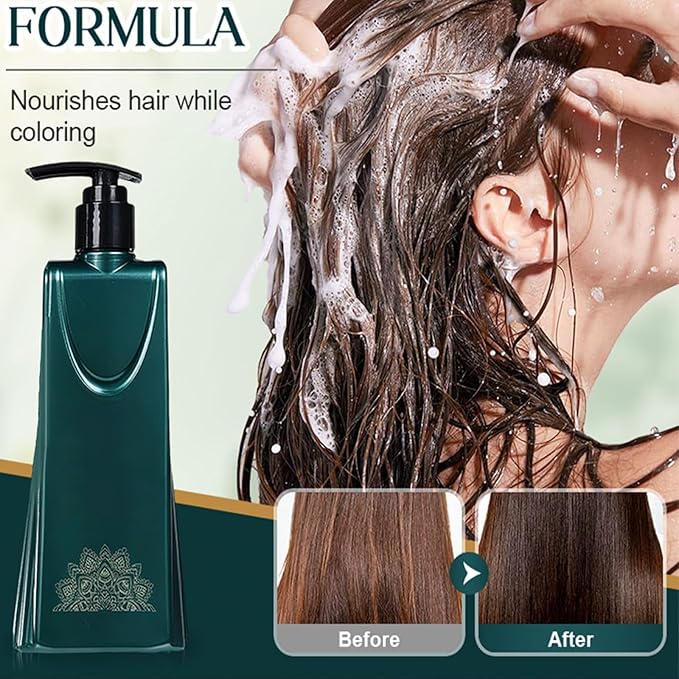 Mild Formula Long Lasting Hair Dye Set,Gentle Plant-Based Quick-Use Hair Dye,Shampoo Para Pintar El Cabello,Long-Lasting Single Step HairDye Kit For Gray Coverage (Light Black)