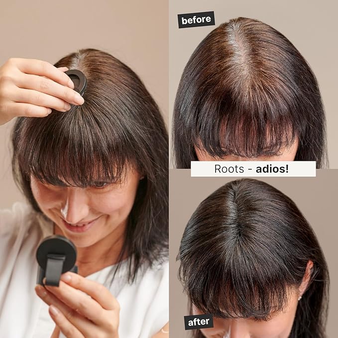 IMPERIO Root Touch Up Hair Powder for Concealing Hair Loss instantly - Hairline Powder for Women & Men - Water resistant Root Cover Up for Thinning Hair in Premium Hairdressing Quality (Dark Gray)