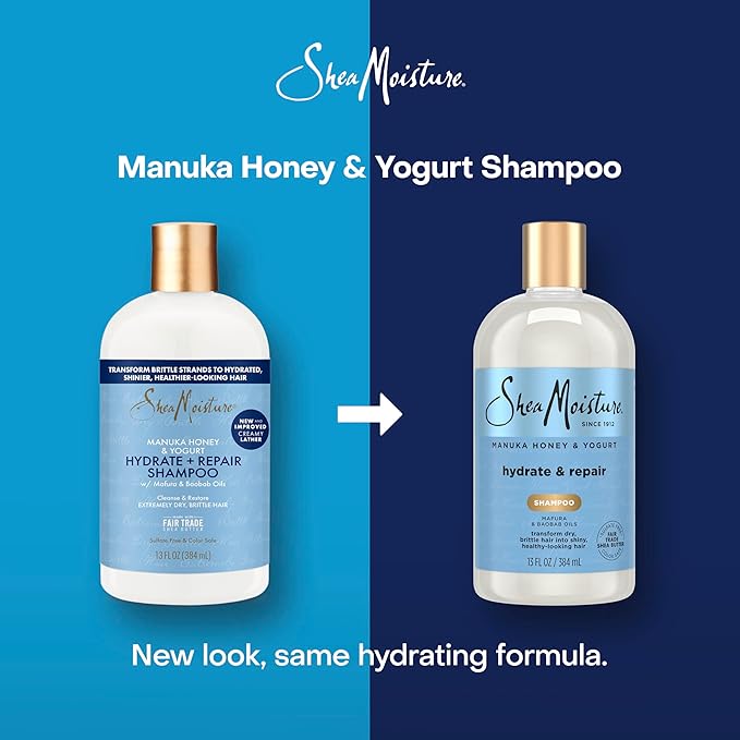 Shea Moisture Shampoo Hydrate and Repair for Damaged Hair with Manuka Honey and Shea Butter 13 oz