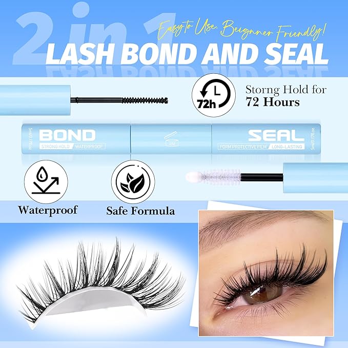Cat Eye Lash Clusters Kit Spiky Cluster Eyelashes Kit Fairy Eyelash Cluster Anime Individual Lashes Natural Lash Extension Cluster Wispy Manga Cluster Lash Kit with Bond and Seal Lash Glue and Tweezer
