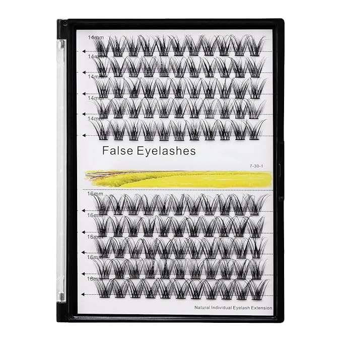 Bodermincer 120 Clusters 10mm+12mm/12mm+14mm/14mm+16mm Mixed Wide Cluster False Eyelash Individual Cluster EyeLashes Grafting Fake False Eyelashes Eyelash Extension (M004# 12+14mm Mixed)