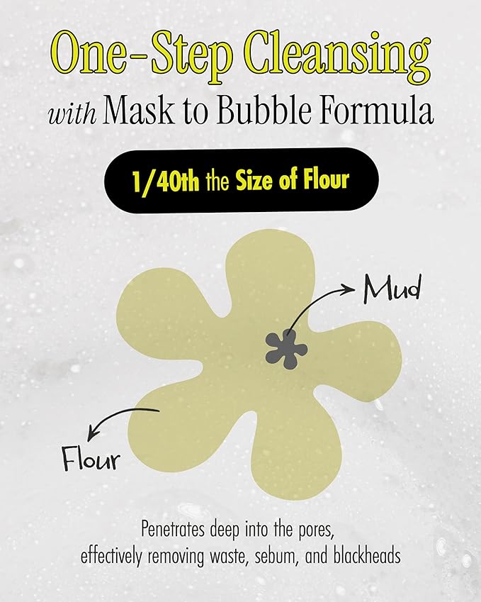 BRMUD Relief Mud Pack to Foam Cleanser - 2-in-1 Purifying & Hydrating Korean Foaming Clay Mask Facial Cleanser for Pore & Sebum Control - Makeup Cleansing Face Wash Korean Skincare (3.71 fl oz)