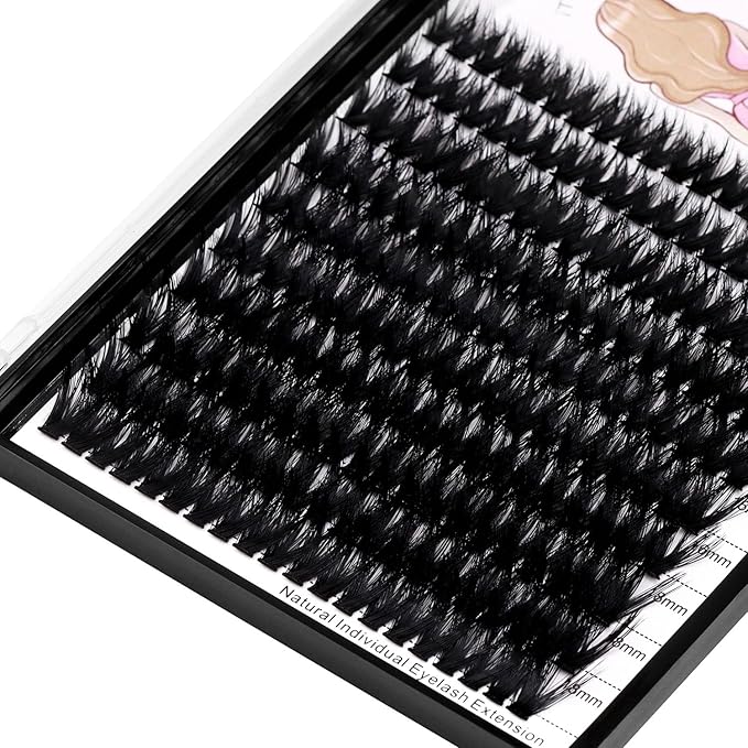 8-22mm to Choose 20D/40D/60D/80D/100D Individual False Eyelashes Makeup Cluster Eyelashes Thickness 0.07mm D Curl Natural long Black Soft 3D Eye Lashes Extensions (80D-12-14-16-18MM Kit)