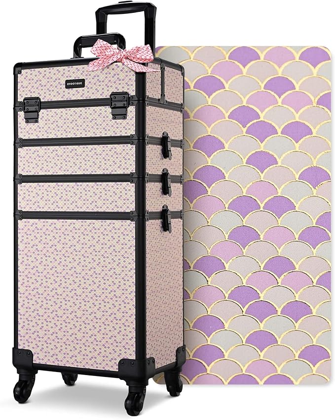 BYOOTIQUE Cosmetology Case on Wheels 4in1 Professional Makeup Art Deco Tyrian