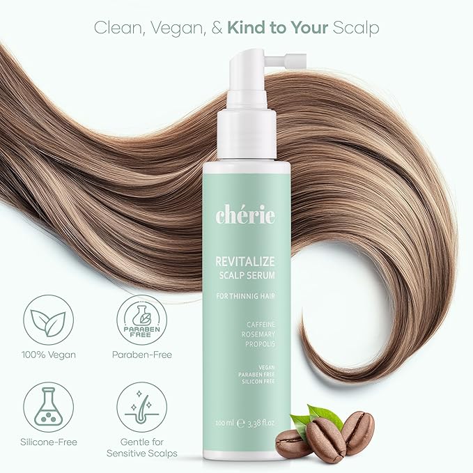 Hair Growth Serum for Scalp with Caffeine and Peptides, Lightweight Formula for Women with, Peptide Scalp Serum Nourishes Roots, Supports Thicker Fuller Strands, and Reduce Visible hair Loss- 3.38 oz