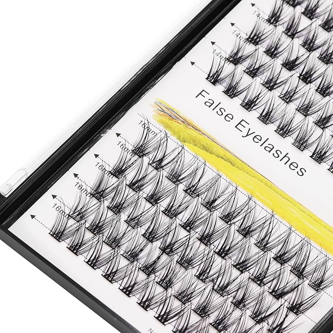 Bodermincer 120 Clusters 10mm+12mm/12mm+14mm/14mm+16mm Mixed Wide Cluster False Eyelash Individual Cluster EyeLashes Grafting Fake False Eyelashes Eyelash Extension (M004# 12+14mm Mixed)