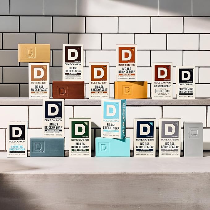 Duke Cannon Supply Co. Extra Large Bar Soap - Men's Natural Bar Soap With A Masculine Scent - Big American Bourbon Scented - All Skin Types - Hydrating Big Brick of Soap - Bourbon,10 oz