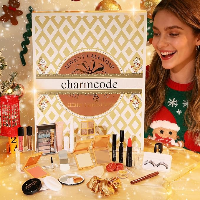 Makeup Advent Calendar 2025 – 24 Days Christmas Make Up Gift Set for Adlut Women & Teen Girls, CHARMCODE Xmas Cosmetic Countdown Calendar, Full Holiday Beauty Kits with Surprises