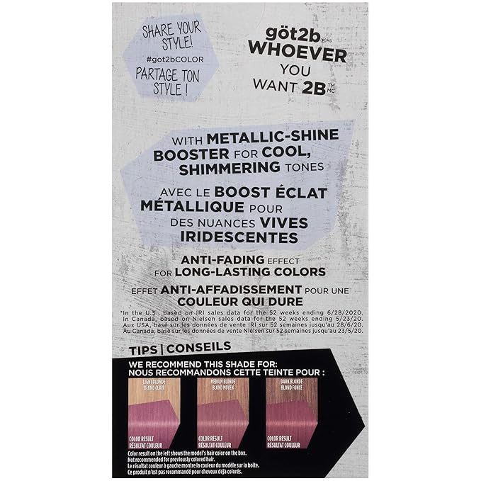 Got2b Metallics Permanent Hair Color, M84 Sakura Pink