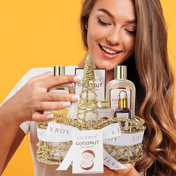 Christmas Gifts for Women and Men - 8-Piece Luxury Bath & Body Gift Set for Women Self Care Kit Spa Gift Baskets | Perfect Mothers Day Gifts for Mom, Birthday Gifts, All Occasion Holiday Present