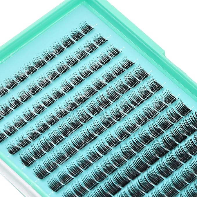 Bodermincer Lash Clusters D Curl Black/Brown/Colored Lashes 10-12-14/12-14-16/16-18-20mm Mixed Lash Clusters Kit For Beginner (Y11-C Curl-Black-8-10-12mm)