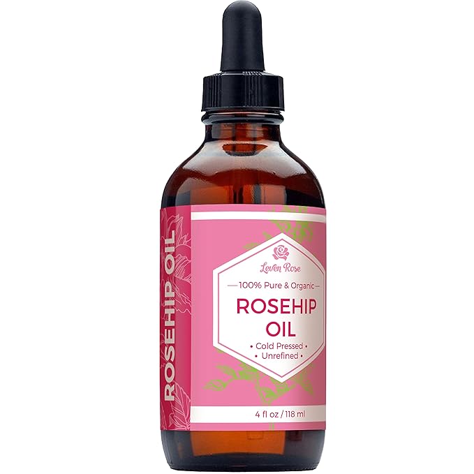 Leven Rose Rosehip Seed Oil for Face 4 oz - Pure Rosehip Oil for Face - Unrefined Cold Pressed Rosehip Oil for Body - Nighttime Face Moisturizer for Hair, Skin & Nails