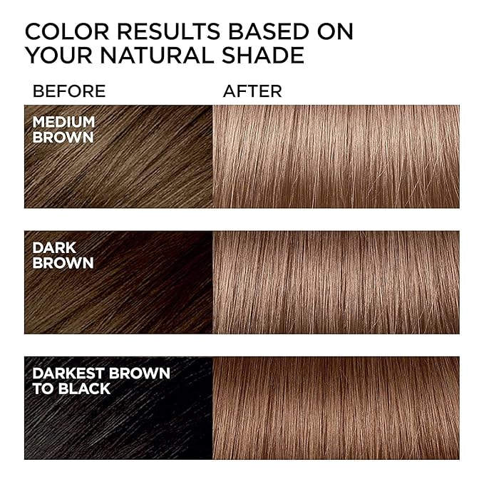 L'Oreal Paris Feria Multi-Faceted Shimmering Permanent Hair Color, B61 Downtown Brown, Hair Dye Kit, Pack of 2