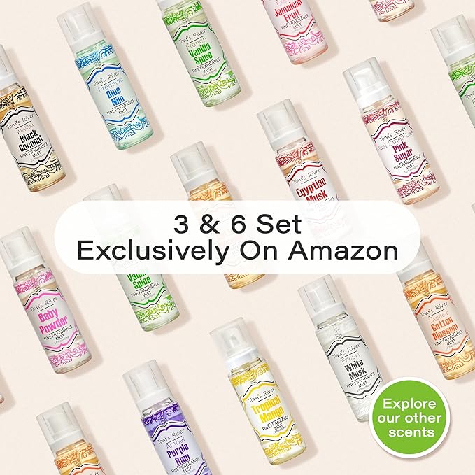 Tom's River Fine Fragrance Body & Hair Mist | Vanilla Spice Scented (Pack of 3) | For Daily Use | Travel-Friendly | 2 fl oz/ 60ml per Bottle