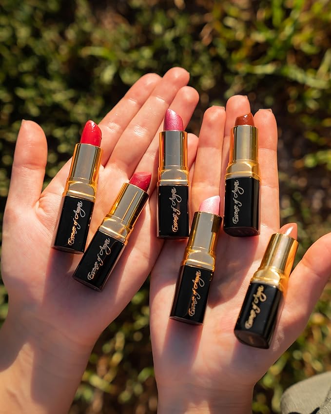 Essence Of Argan Dark Brown Lipstick for Cracked & Dry Lips - 100% Organic Argan & Jojoba Oil, Shea Butter & Aloe Vera - Hydrating & Deep Moisturizing Chocolate Brown Long Lasting Lipstick for Women