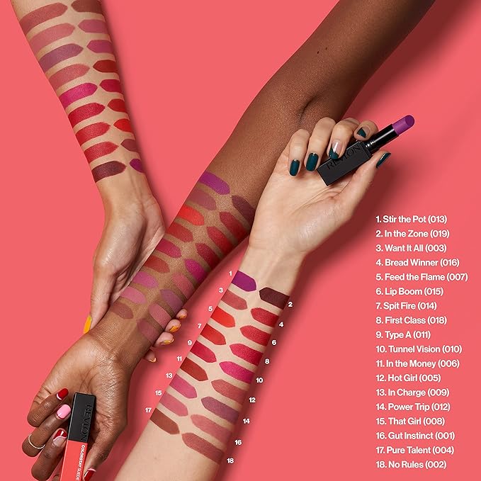 REVLON Lipstick, ColorStay Suede Ink, Built-in Primer, Infused with Vitamin E, Waterproof, Smudge-proof, Matte Color, 003 Want It All, 0.09 oz.