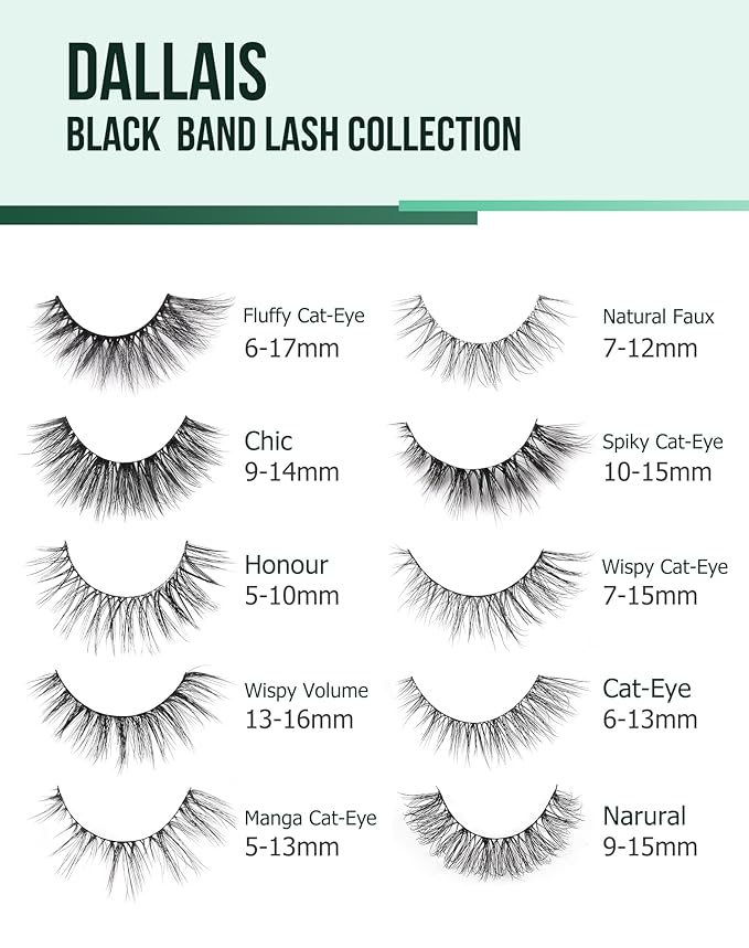Natural Lashes Wispy False Eyelashes Cat Eye 3D False Lashes Fluffy Fake Eyelashes Strip Eye Lashes Pack 7 Pairs