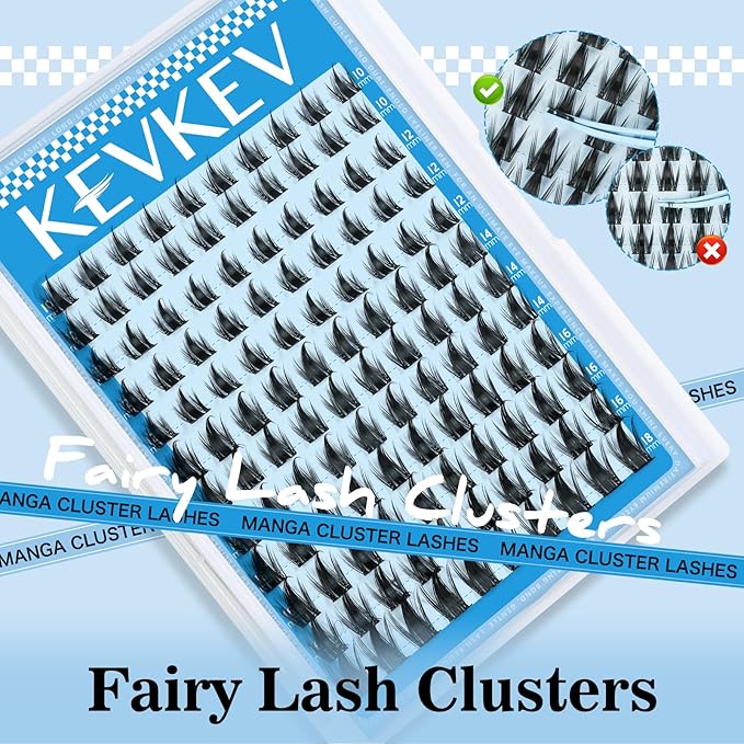 Lash Clusters Manga Lash Clusters Volume Soft 120pcs 10-18mm Mix Eyelash Clusters DIY Manga Lashes Invisible Ultra-Thin Band DIY Lashes (Fairy03)