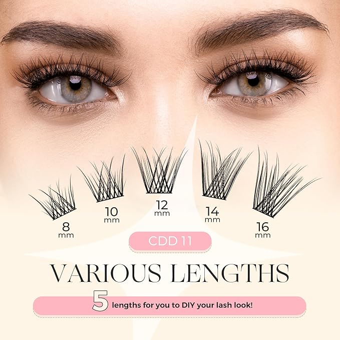 WINKGIGGLE Lash Clusters DIY Eyelash Extensions Natural Volume, Individual Cluster Wispy Lashes Clusters for Home Application
