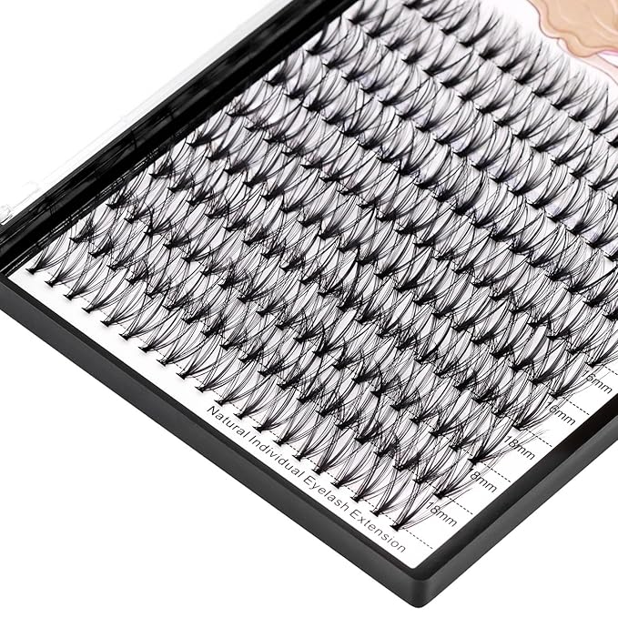 8-22mm to Choose 20D/40D/60D/80D/100D Individual False Eyelashes Makeup Cluster Eyelashes Thickness 0.07mm D Curl Natural long Black Soft 3D Eye Lashes Extensions (20D-12-14-16-18MM Kit)
