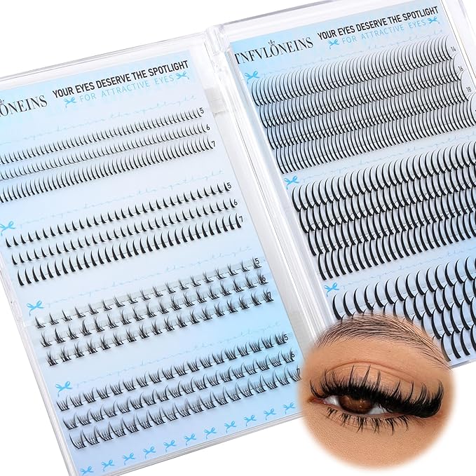 TNFVLONEINS Lash Clusters with Spikes Bottom Eyelash Clusters 776PCS Wispy Clusters Eyelash Extensions Manga Individual Lashes Natural Lash Extension DIY Cluster Lashes Pack