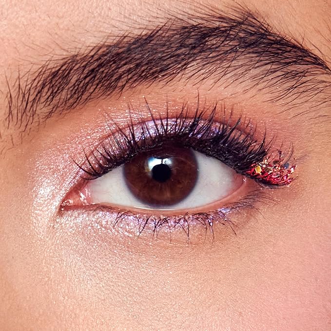 imPRESS X WICKED: FOR GOOD Press On Self Adhesive Eyelashes, ‘Friends Till The End’, 8mm-10mm Natural Volume Press On Lashes, Purple Glitter, 12 Lash Clusters & Non-Stick Mini Applicator