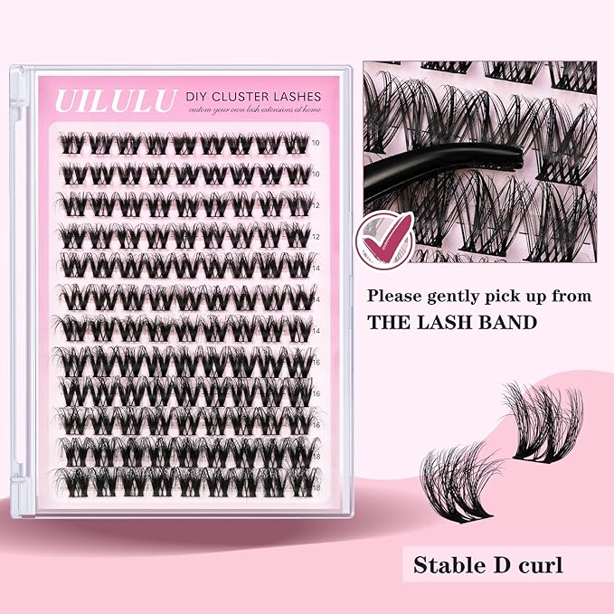 Lash Clusters for DIY Lash Extension at Home Natural Fluffy Individual Clusters Lashes False Eyelashes 108 Count 0.07D 10-18MM Mix D Curl Eye Lash Extensions (U10 Lash 10-18MM)
