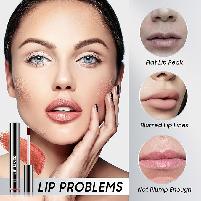 Peel Off Lip Liner Highly Pigmented - Lip Stain Long Lasting Waterproof for Women Girls, Lip Tint Stain Peel Non-Sticky & Smudge-Proof Easy to Use & Natural Finish (Cocoa)