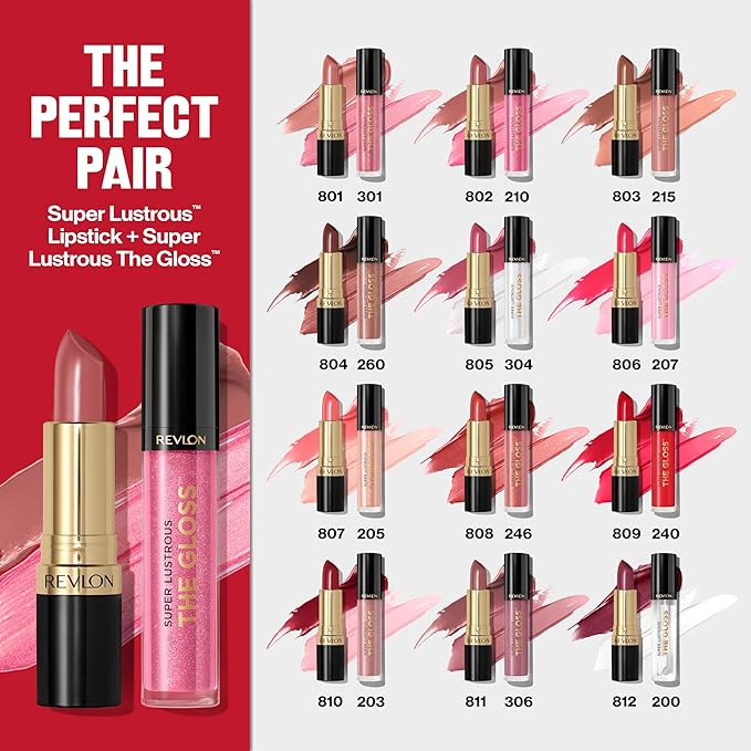 Revlon Super Lustrous Lip Gloss, Non-Sticky, Hydrating, High Shine Finish, 247 Desert Spice, 0.13 oz