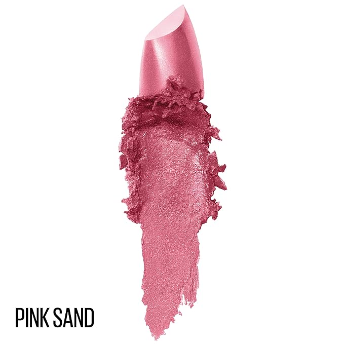 Maybelline Color Sensational Lipstick, Lip Makeup, Cream Finish, Hydrating Lipstick, Pink Sand, Pink ,1 Count