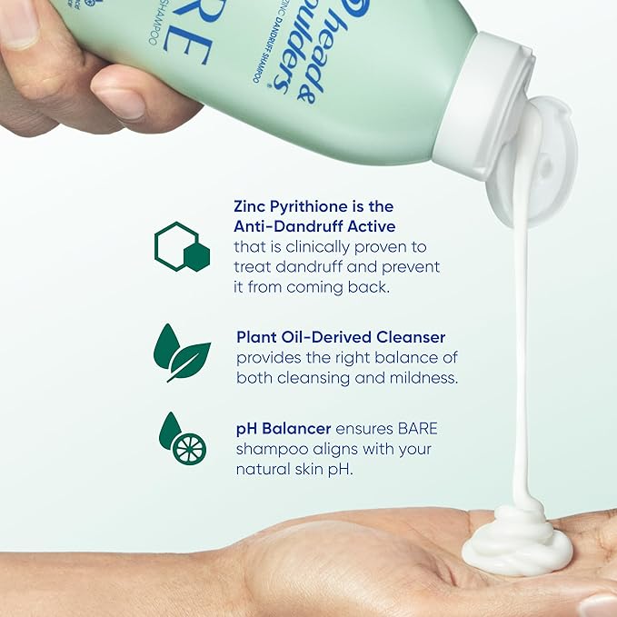 Head & Shoulders Anti-Dandruff Shampoo, BARE Soothing Hydration, 1% Pyrithione Zinc, Dry Scalp Relief, Free of Sulfates, Silicones, Dyes, 13.5 fl oz