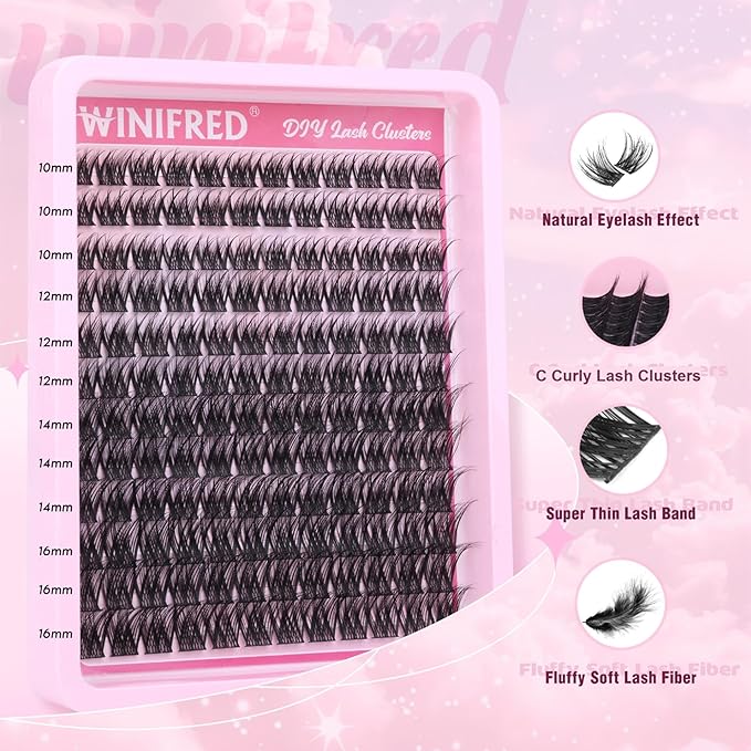 Natural Lash Clusters Wispy Eyelash Clusters Natural Look Cluster Eyelash Extensions C Curvature Lash Extension Individual Lashes Faux Mink Cluster Lashes by Winifred