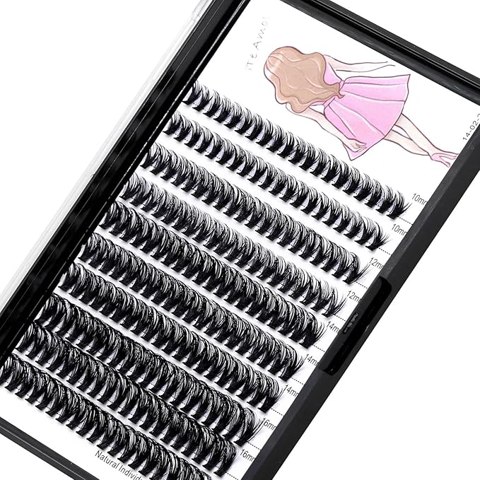 8-22mm to Choose 20D/40D/60D/80D/100D Individual False Eyelashes Makeup Cluster Eyelashes Thickness 0.07mm D Curl Natural long Black Soft 3D Eye Lashes Extensions (40D-10-12-14-16MM Kit)