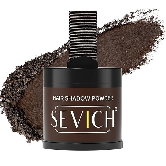Sevich Hairline Powder 10g Large Capacity - Instantly Conceals Hair Loss, Root Touch up, Shadow Toppers for Women & Men Thinning Gray Hair - 48H Makeup Lasting, 1 Box = 2.5 Boxes, Dark Brown