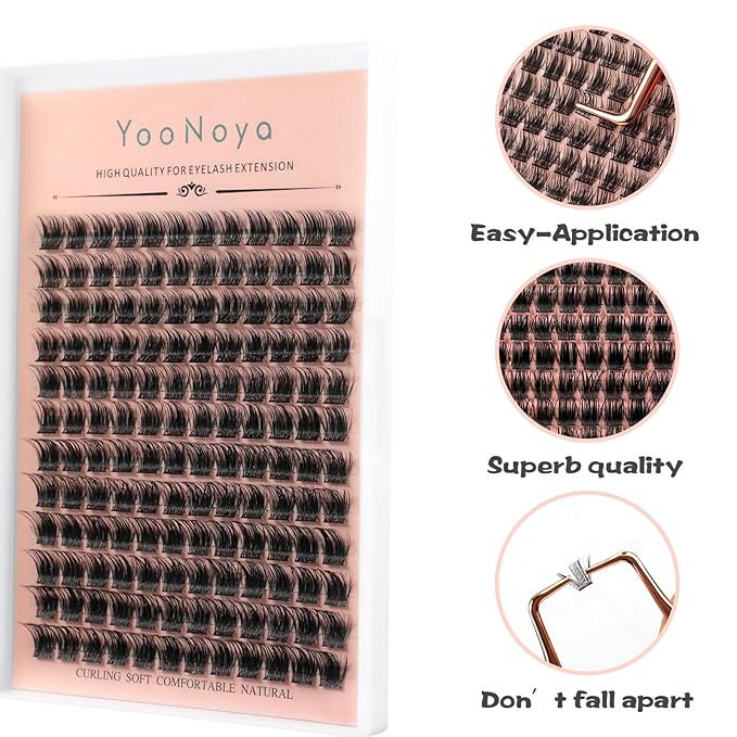 Lash Clusters 144 PCS 10-12mm Mix Volume Lashes Eyelash Clusters D Curl Cluster Eyelash Extensions Natural Wispy Cluster Lashes Reusable Individual Thick Lash Extension (QD-10-12mm - Mix)